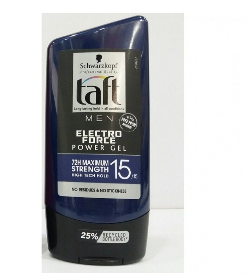 Taft men electro force power gel 72 Maximum strength -150ml