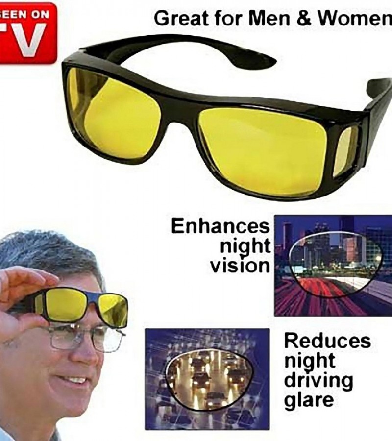 Night Vision + Day Vision HD Pack OF 2 Wrap Around Glasses