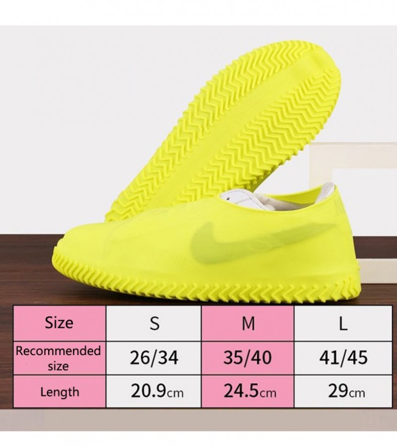 Non-Slip Silicone Rain Boot Shoe Cover Waterproof Reusable Foldable Overshoes Large Size 41 to 45