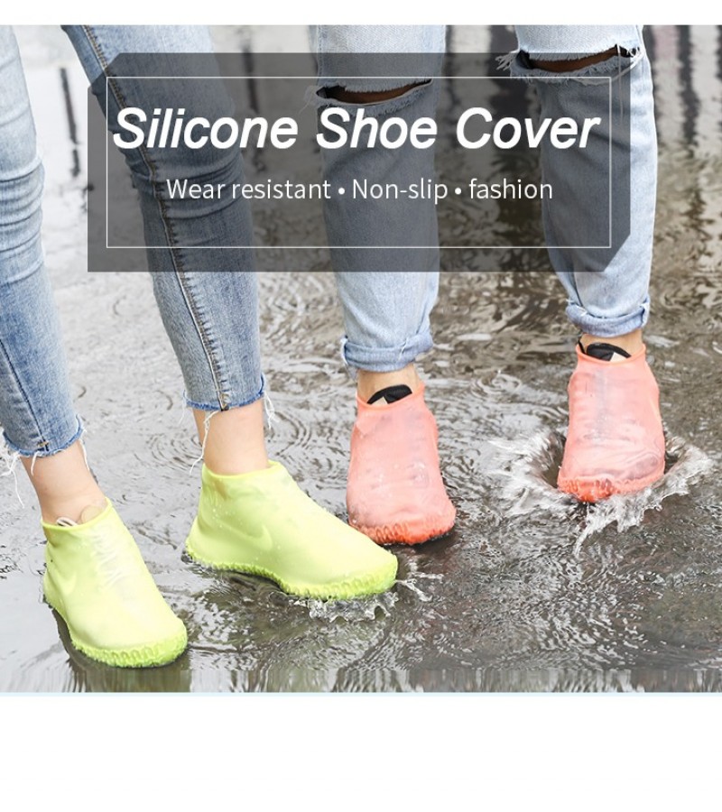 Non-Slip Silicone Rain Boot Shoe Cover Waterproof Reusable Foldable Overshoes Large Size 41 to 45