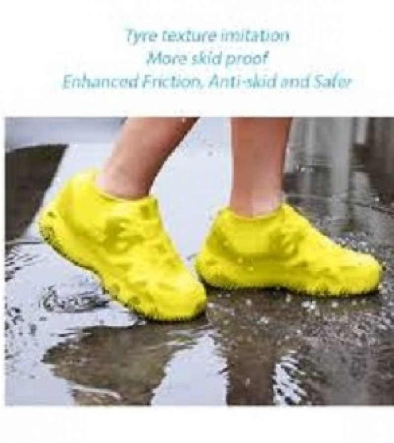 Non-Slip Silicone Rain Boot Shoe Cover Waterproof Reusable Foldable Overshoes Medium size 35 to 40