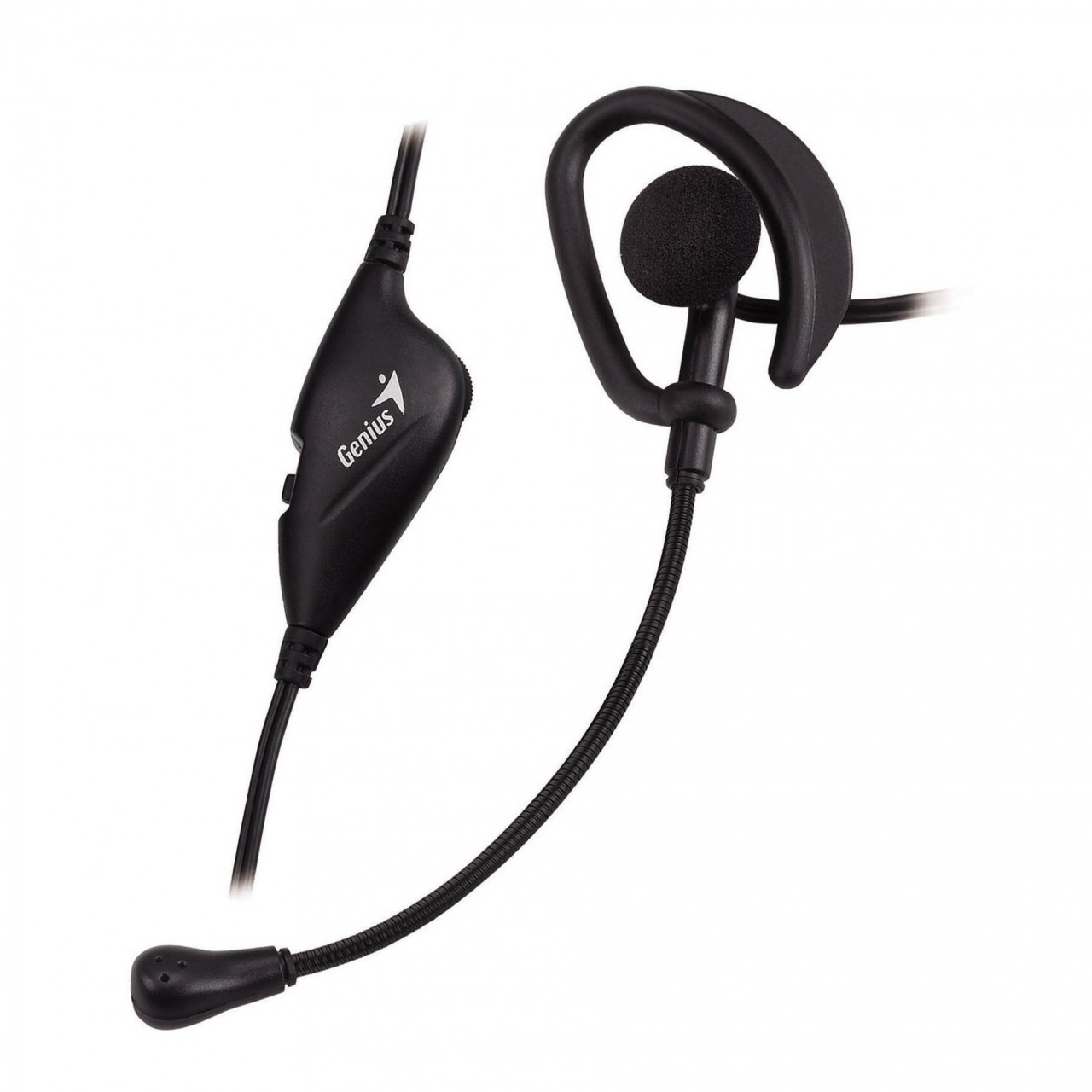 13. Genius Single Clip-on HS-105 Headset – Microphone Supported – Adjustable Ear hook