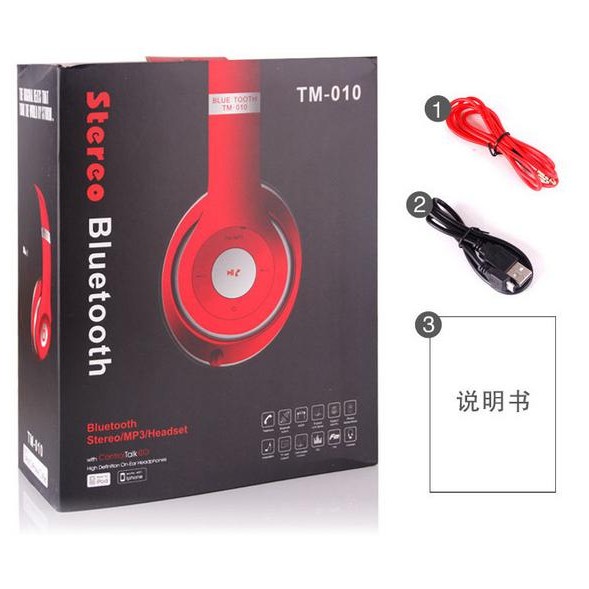 Tm-010 Bluetooth Wireless Studio Headphone - Red