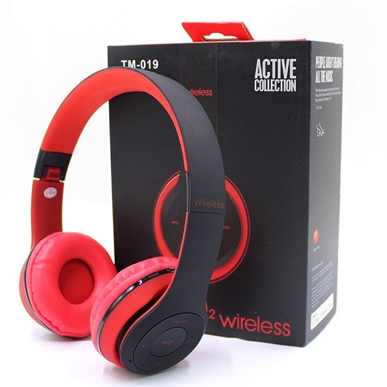 Tm-019 Bluetooth Headphone - Red & Black