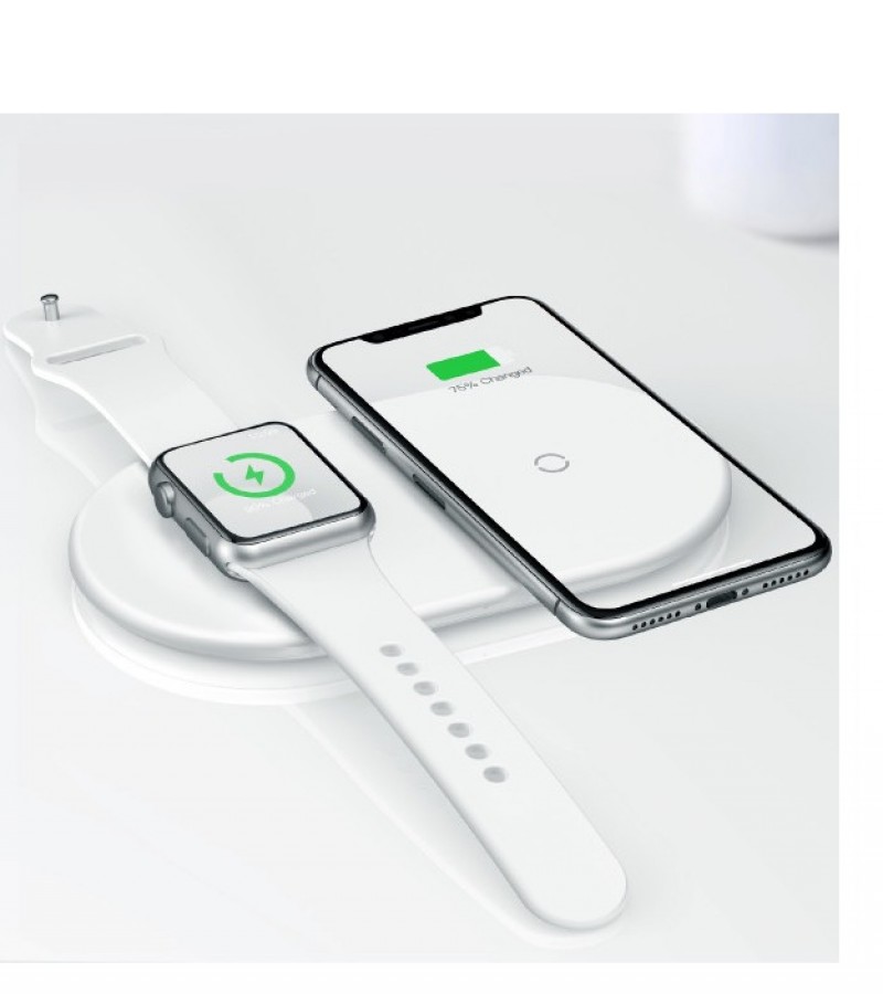 Baseus WX2IN1P20-02 New Smart 2 in1 10W Qi Fast Wireless Charger For i Watch & iphone