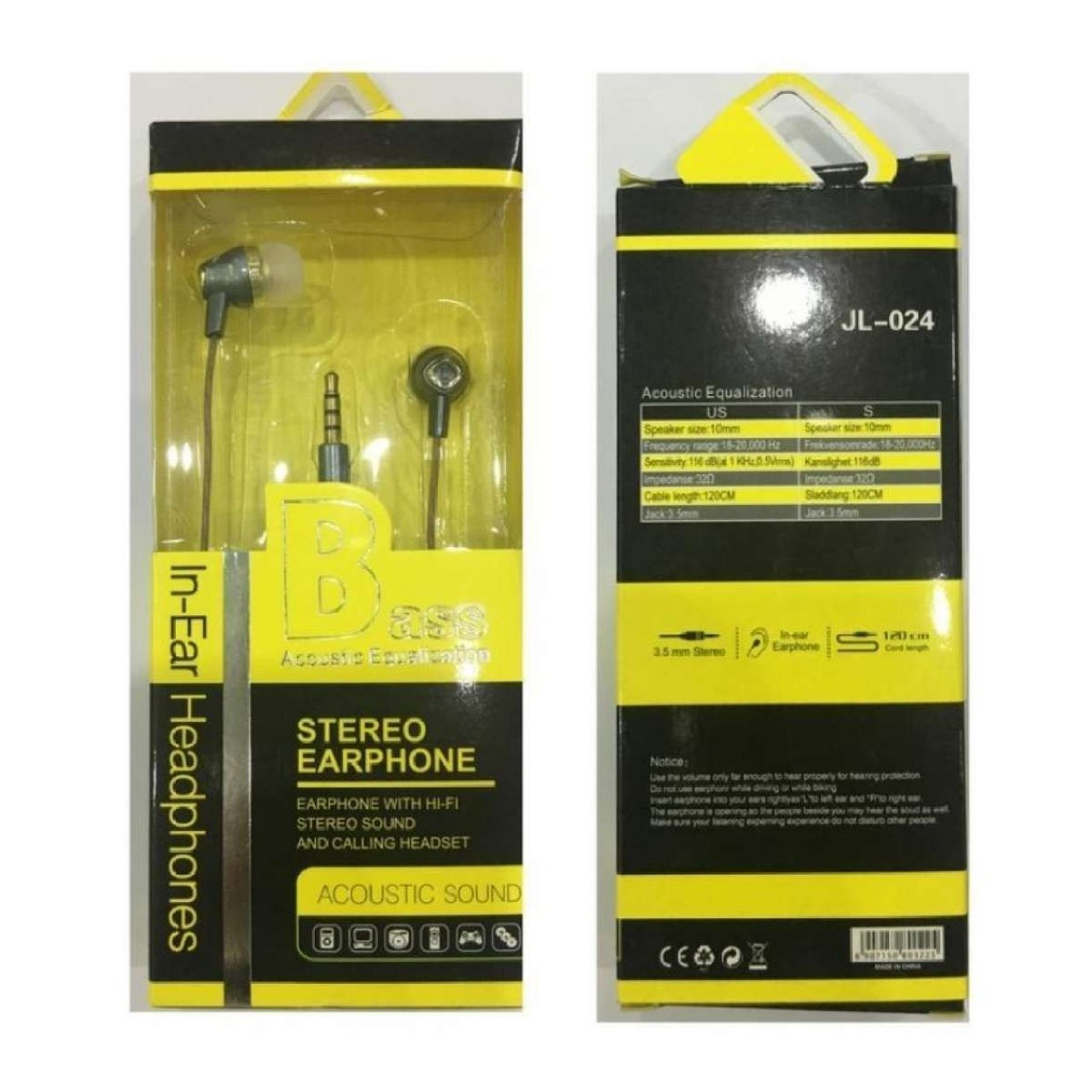 Bass Aucoustic Equalization In-Ear Headphones