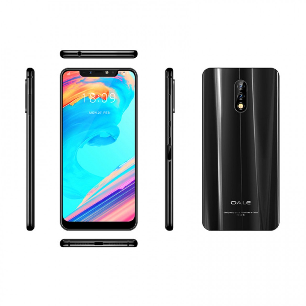 Black - APEX 3 Oale Mobile Notch Display Dual SIM