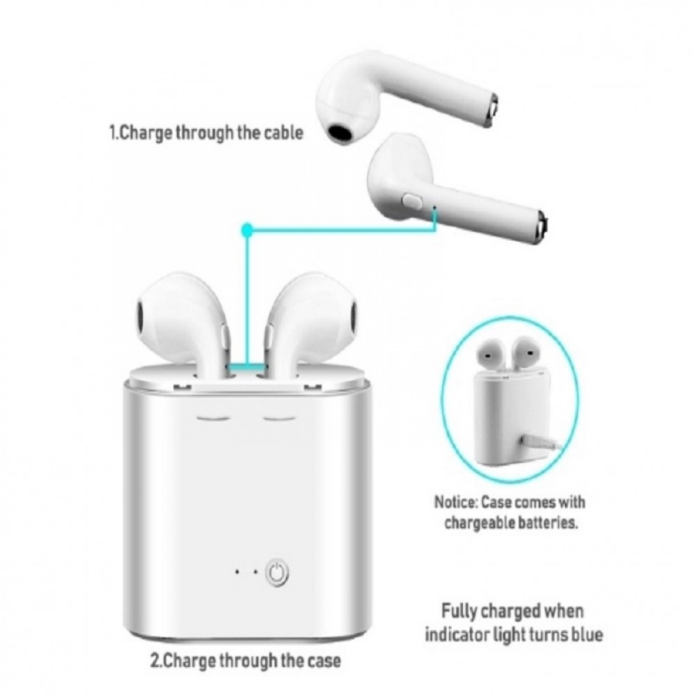 HBQ i7S TWS Wireless Airpods with Power Bank - White