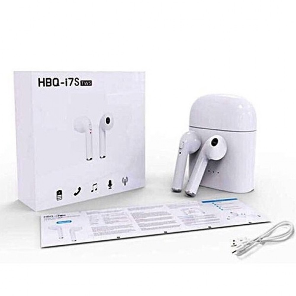 HBQ i7S TWS Wireless Airpods with Power Bank - White