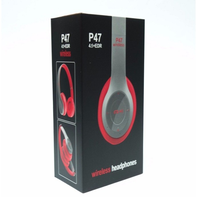 P47  Wireless Bluetooth Headphone - Red