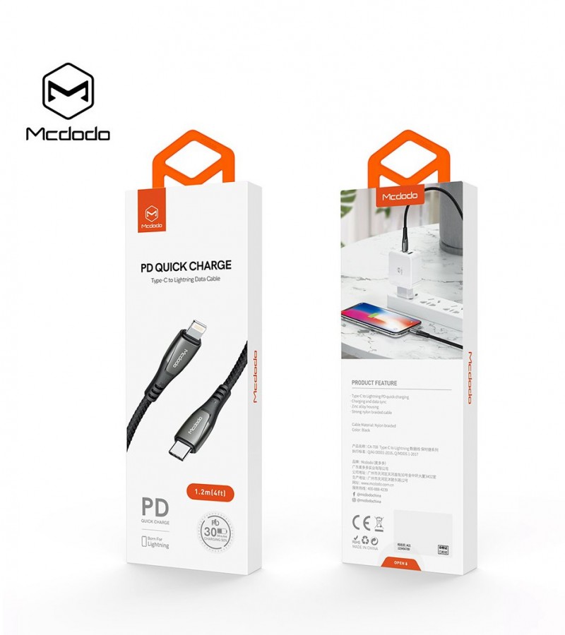PD Quick Charge Type - C to Lightning Data Cable