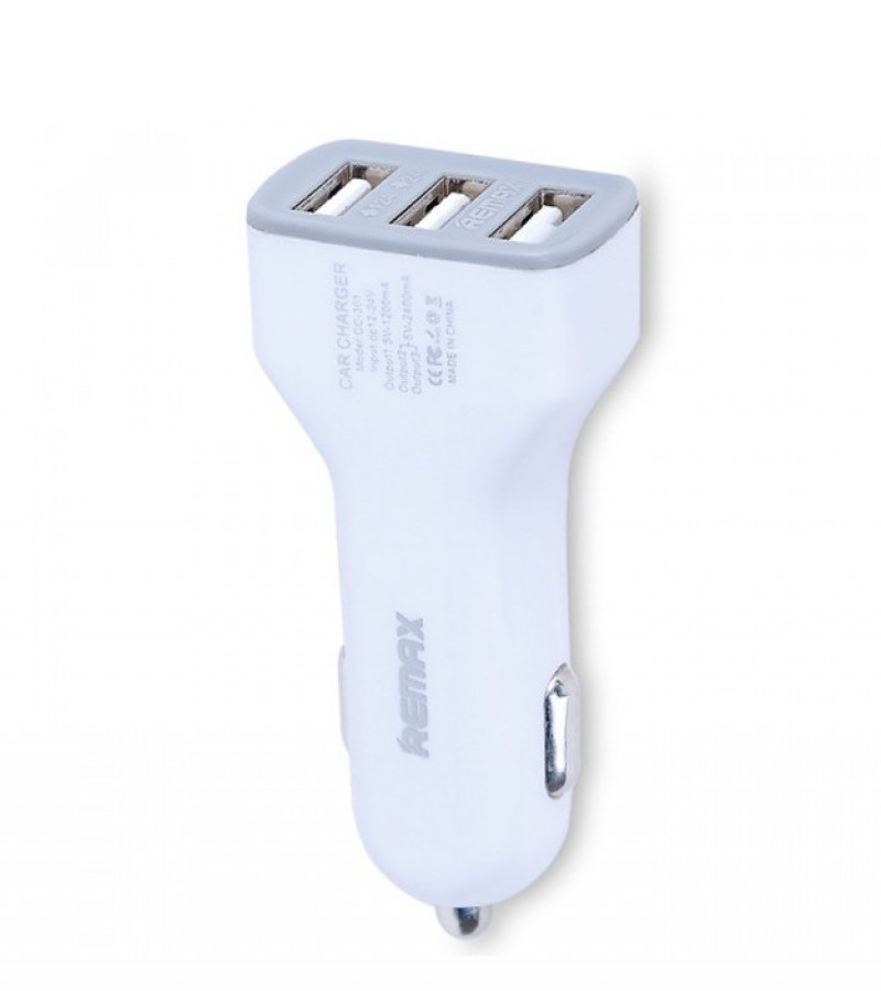 RCC301 - Remax Jian Series Car Chager 3 USB Ports - White