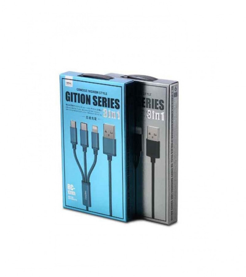 Remax 3in1 Cable RC-131th Gition Series For Micro USB,Type-C And Lightning
