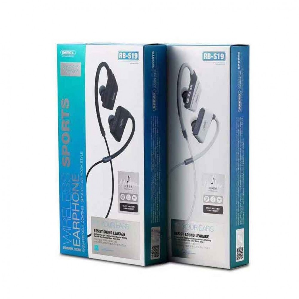 Remax Bluetooth Handsfree RB-S19 Wireless Sports Earphones - Black