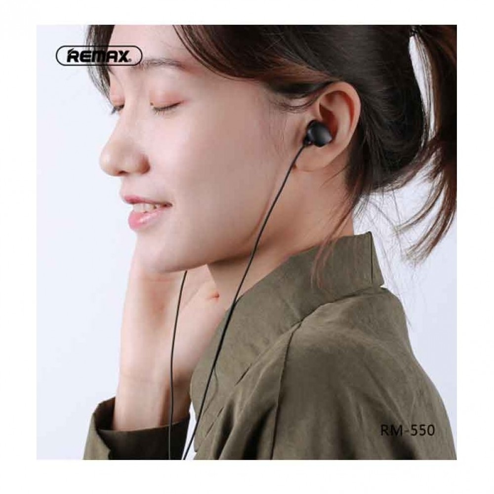 Remax Earphone RM-550 In-Ear Wired Handsfree - Black