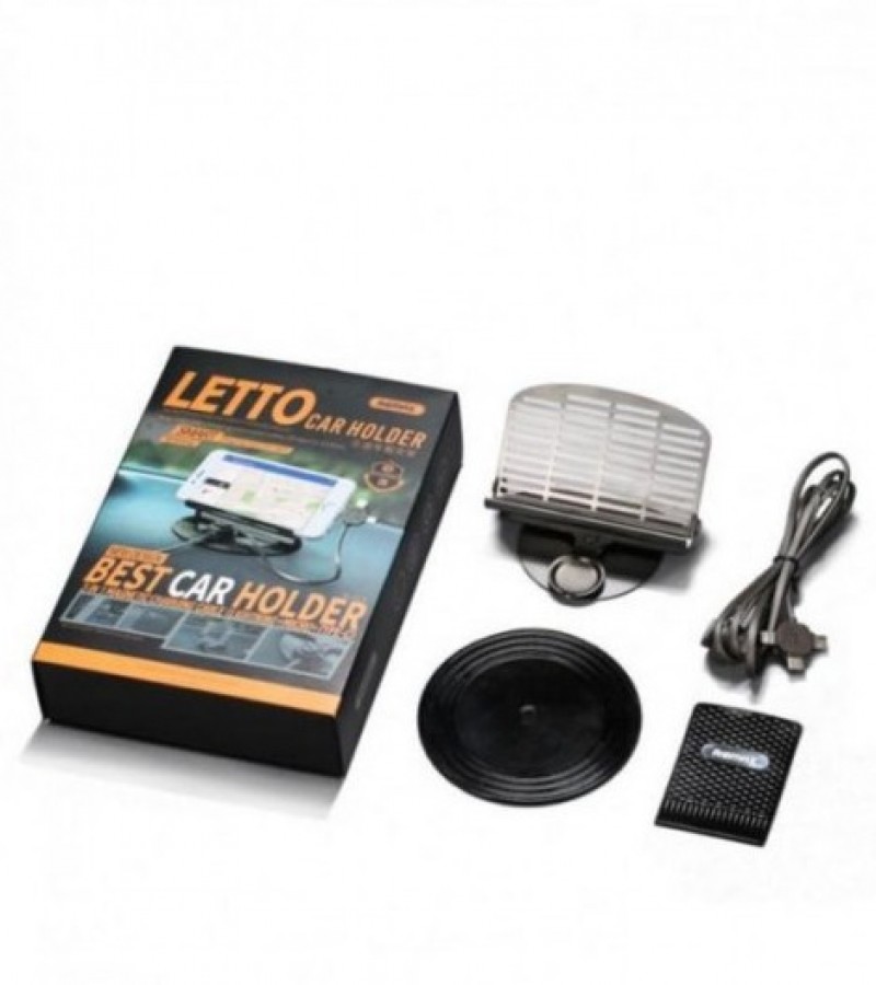 Remax Letto Car Holder With 3 In 1 Charging Cable (Lightning+Micro+Type C)