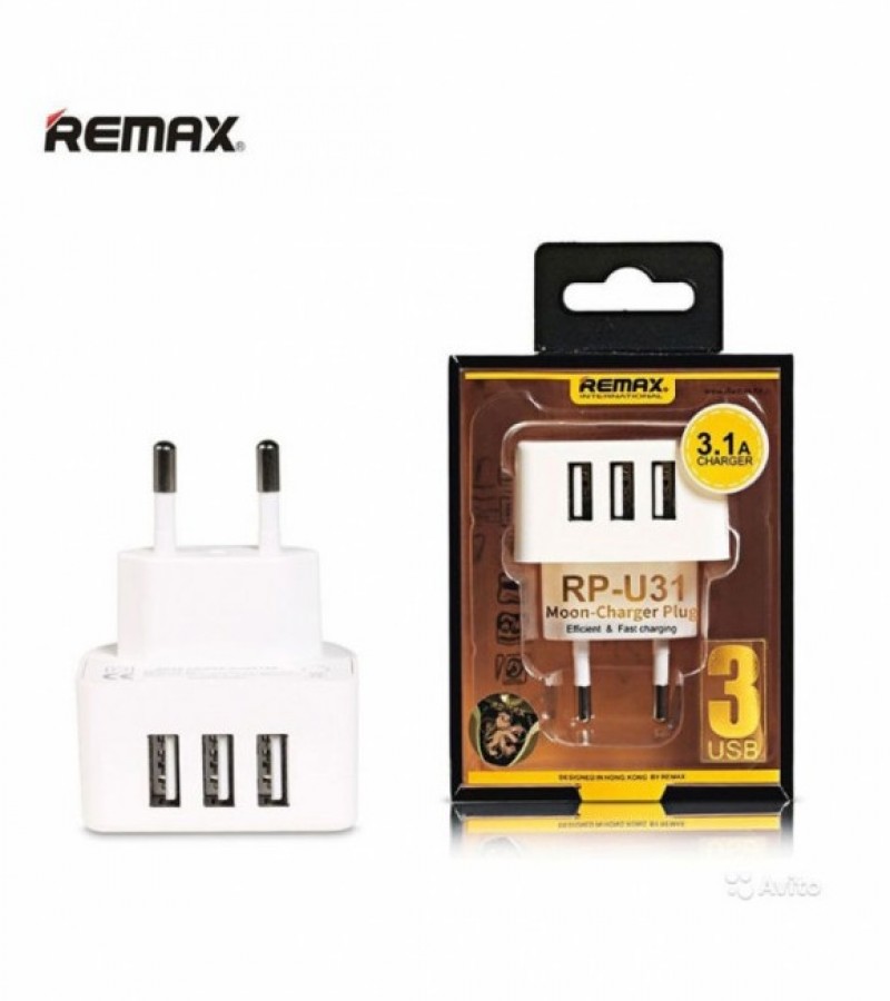 Remax RP-U31 Moon Charger Plug 3 Ports - White