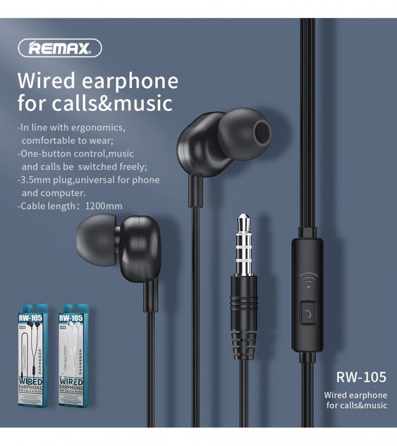 Remax RW-105 New Music Earphone With HD Mic