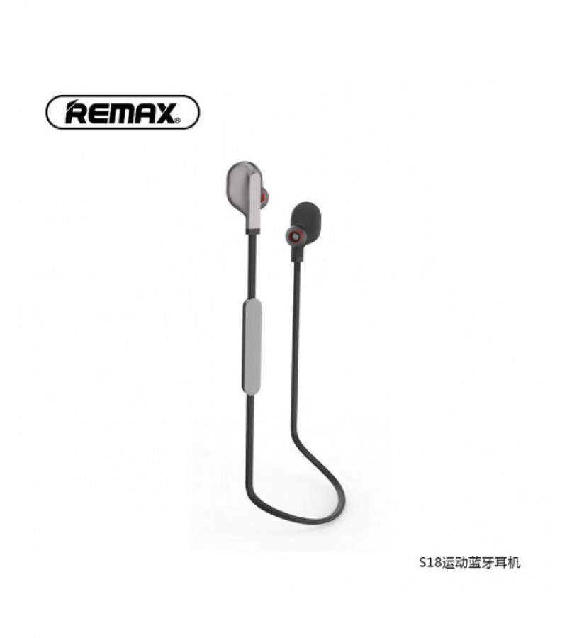 Remax S18 Bluetooth Wireless Sports Earphones - Black