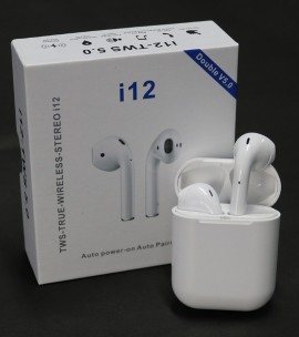 i12 Airpods with Charging Case (White) Sensor Touch i12 Wireless