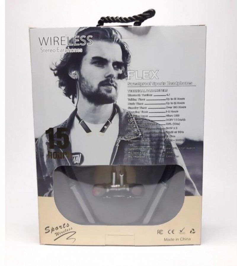 V34 Bluetooth Neckband Sports Headset with Mic - Sports-V34 Bluetooth Neckband