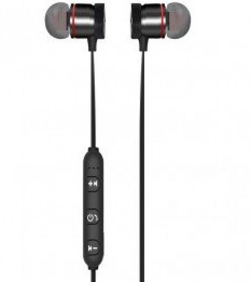 Xt6 Magnetic Sweatproof Sports Wireless Bluetooth V4.1 Black