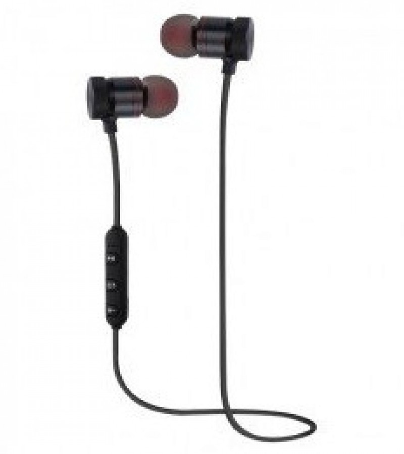 Xt6 Magnetic Sweatproof Sports Wireless Bluetooth V4.1 Black