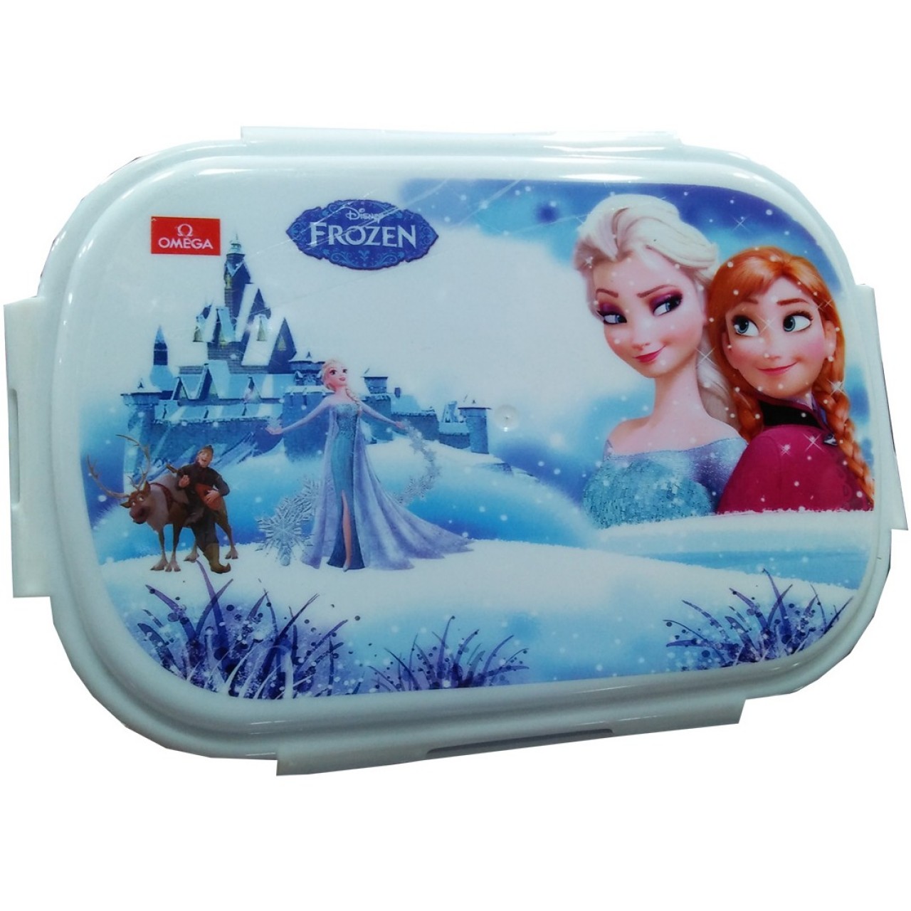 Omega Frozen Themed Lunch box for Girls - White & Blue