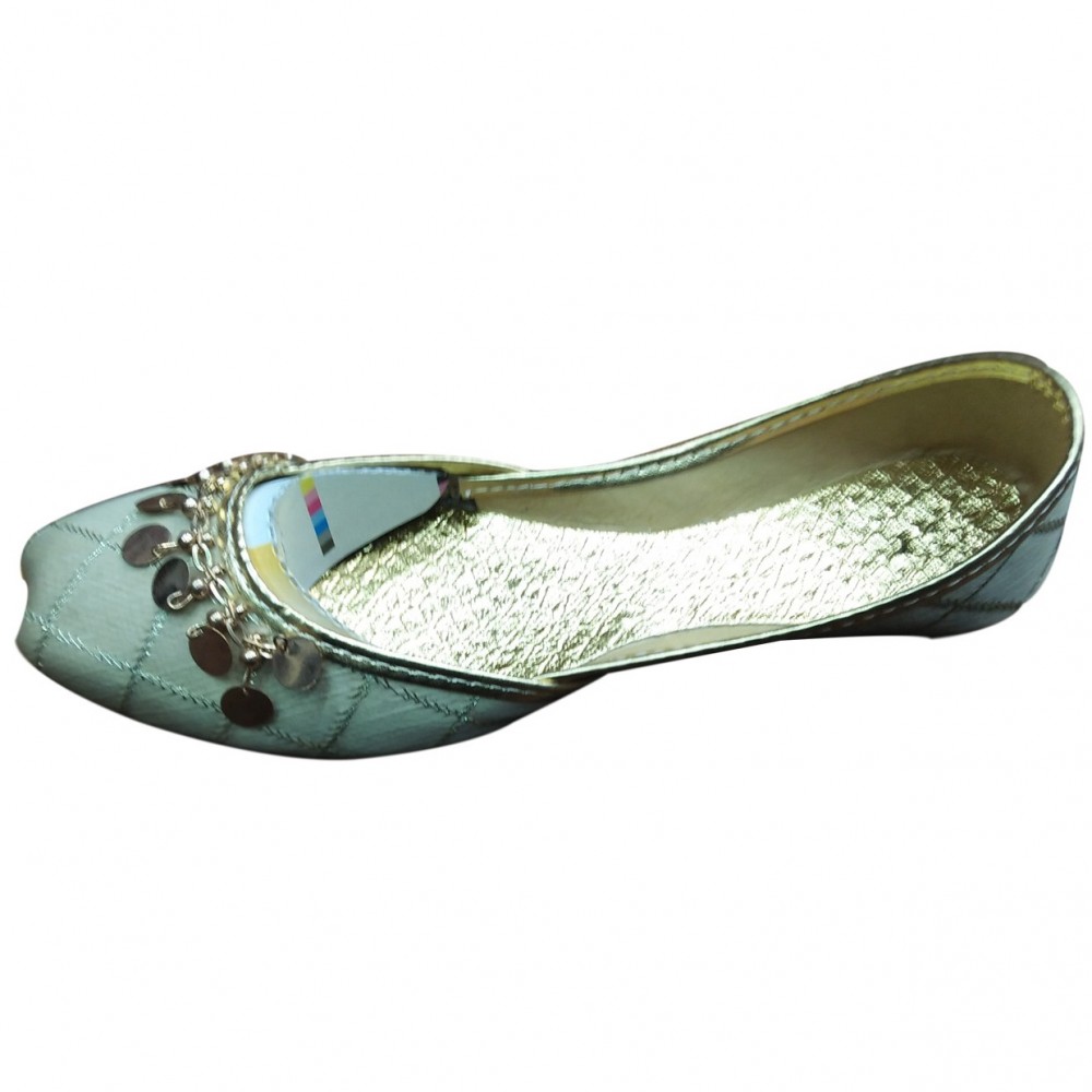 Fancy & Beautiful Broach Khussa Shoes For Women - Skin - 8