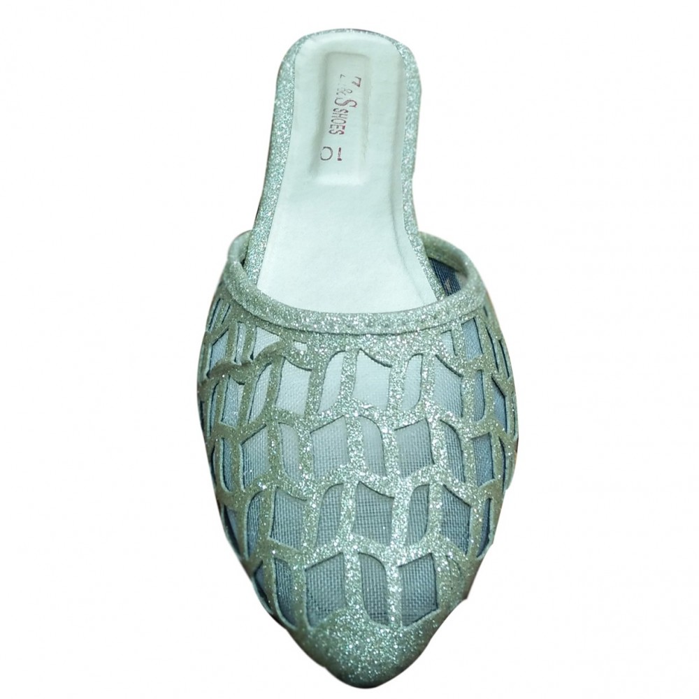Fancy Broach Khussa Shoes For Women - Size 10