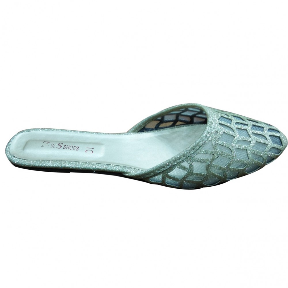 Fancy Broach Khussa Shoes For Women - Size 10