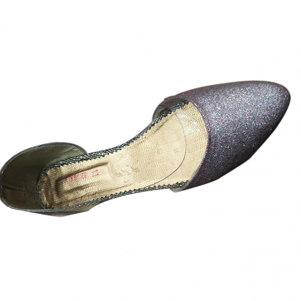 Fancy Partywear Broach Khussa Shoes For Women - Silver - 9 To 11