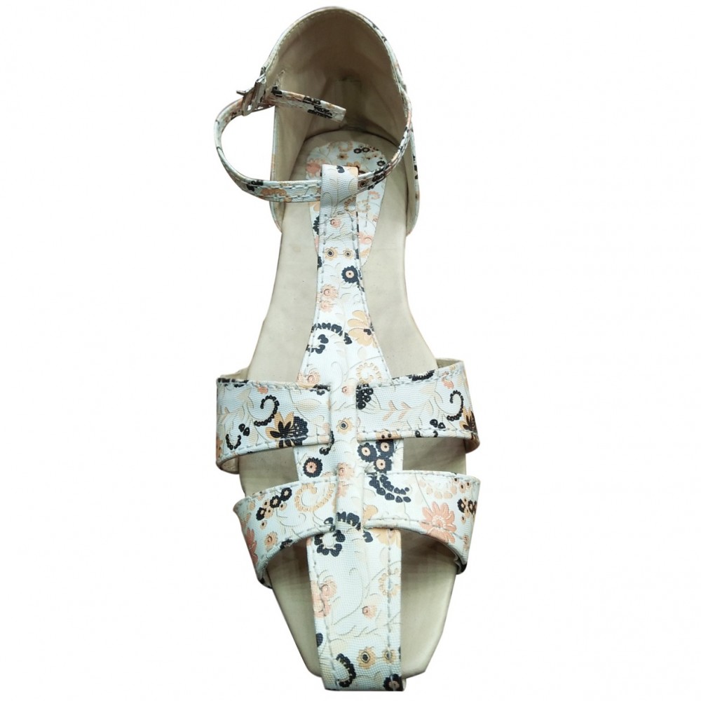 Fancy Partywear Flat Sandals for Women - Skin - 6 To 10