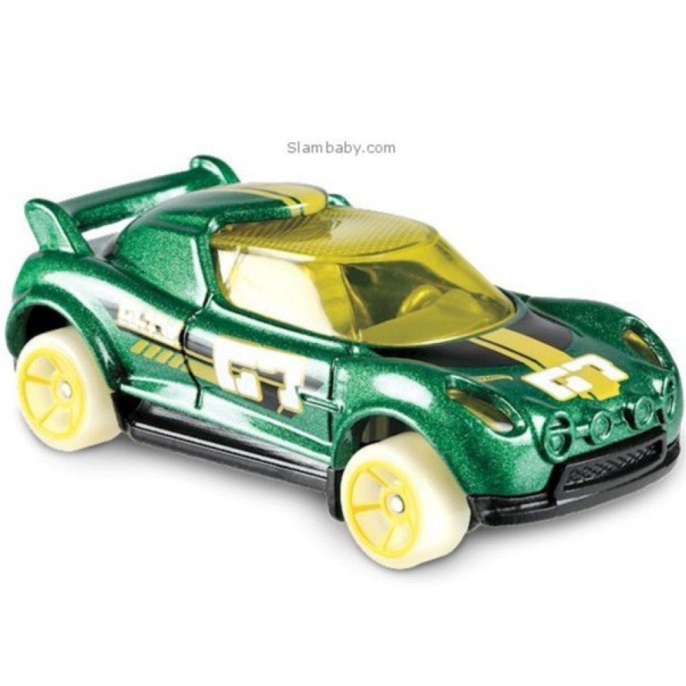 Hot Wheels - Hi-Beam Green 2018 HW Glow Wheels Toy Car