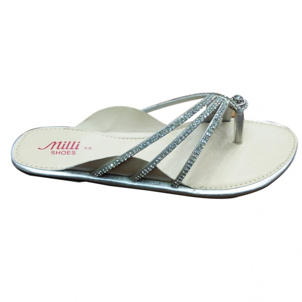 Milli Multipurpose Flat Thumb Shoes For Women - Silver - 9 To 10