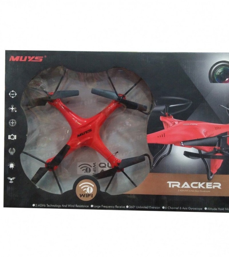 Muxs Drone Tracker Quadcopter With 2.4 Ghz Wifi For 14+ Ages- Red