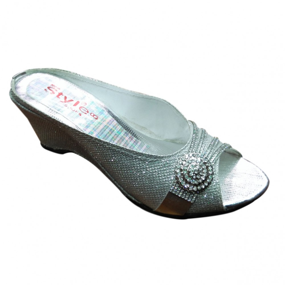 Style Beautiful Partywear Shoes for Women - Silver - 7 To 10
