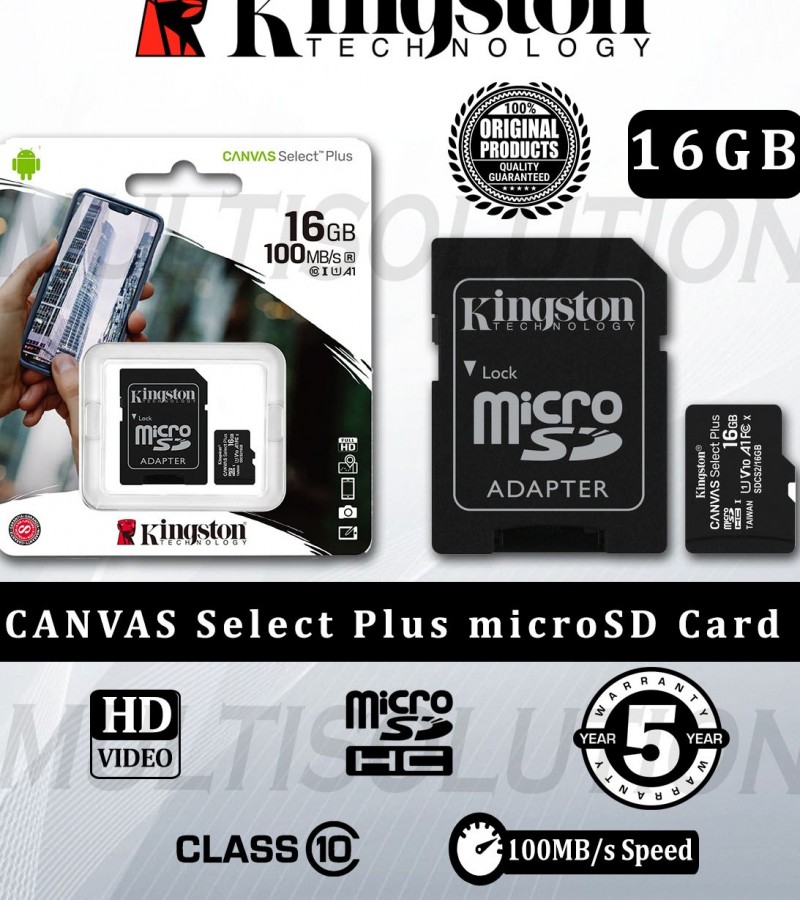 Original Kingston Canvas 16 GB Memory Card with 5 years Brand Warranty