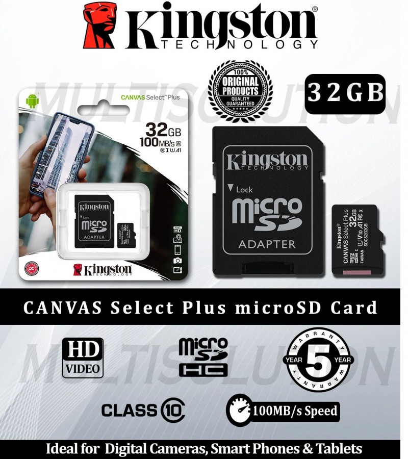 Original Kingston Canvas 32 GB Memory Card with 5 years Brand Warranty