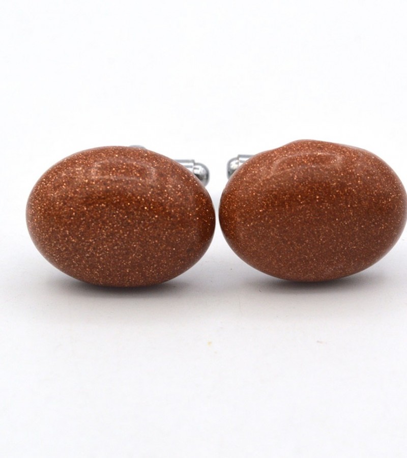 Oval Brown Stone Cufflinks  MC1692
