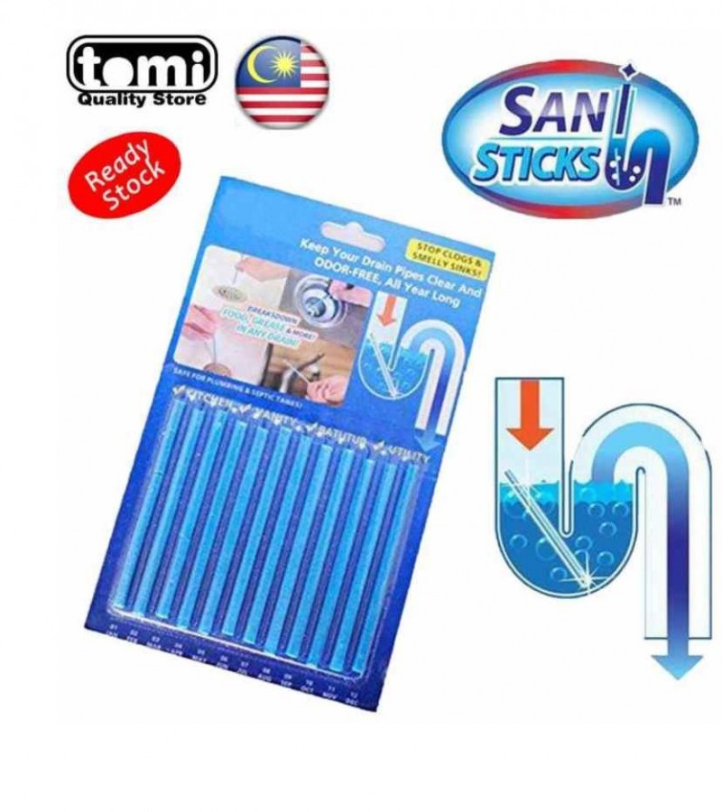 Pack Of 12 Sticks - Keeps Drain Clear & Odor-Free
