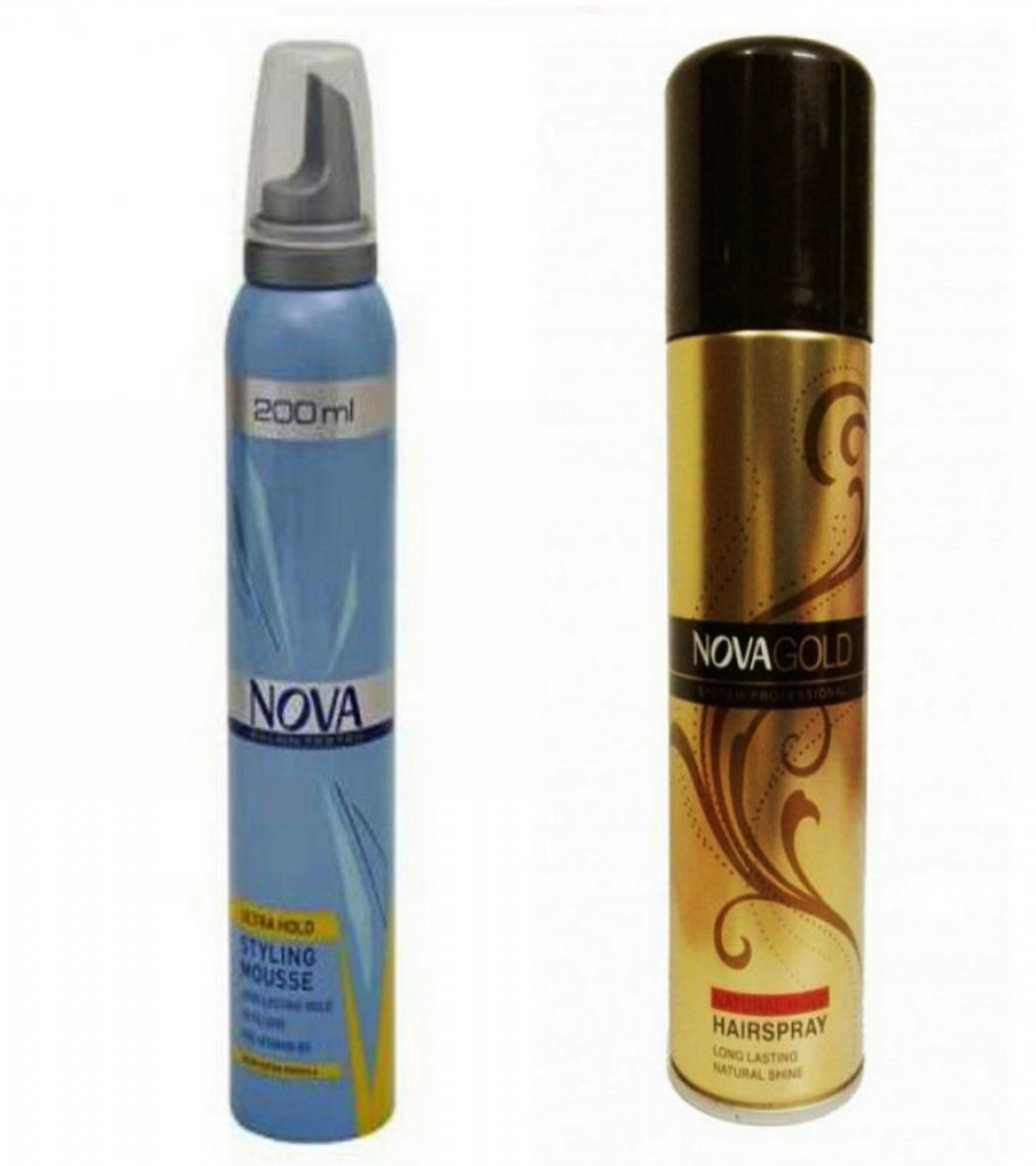 Pack of 2 - Nova Hair Styling Mousse - 200 ml And Nova Hair Spray For  Unisex - 400 ml - Sale price - Buy online in Pakistan 