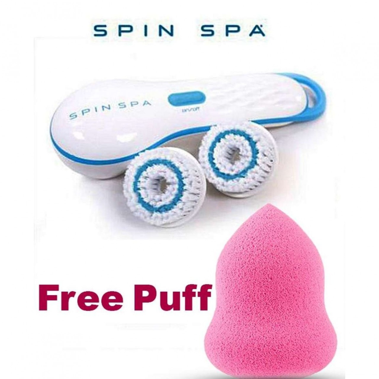 Spin Spa Cleansing Facial Brush & Blender Puff - Pack of 2