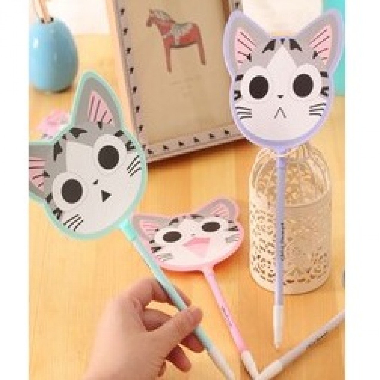 Pack of 3 Cute Cat Fan design Gel Pen