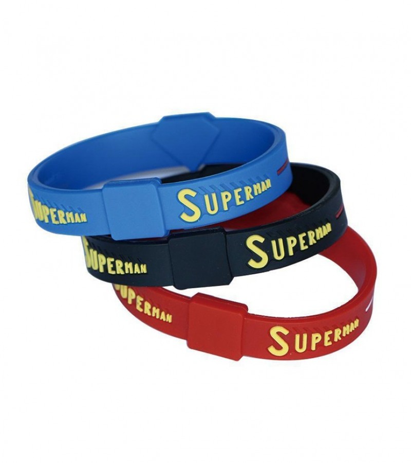 Pack of 3 - Superman Bracelet For Boys - Multi Color