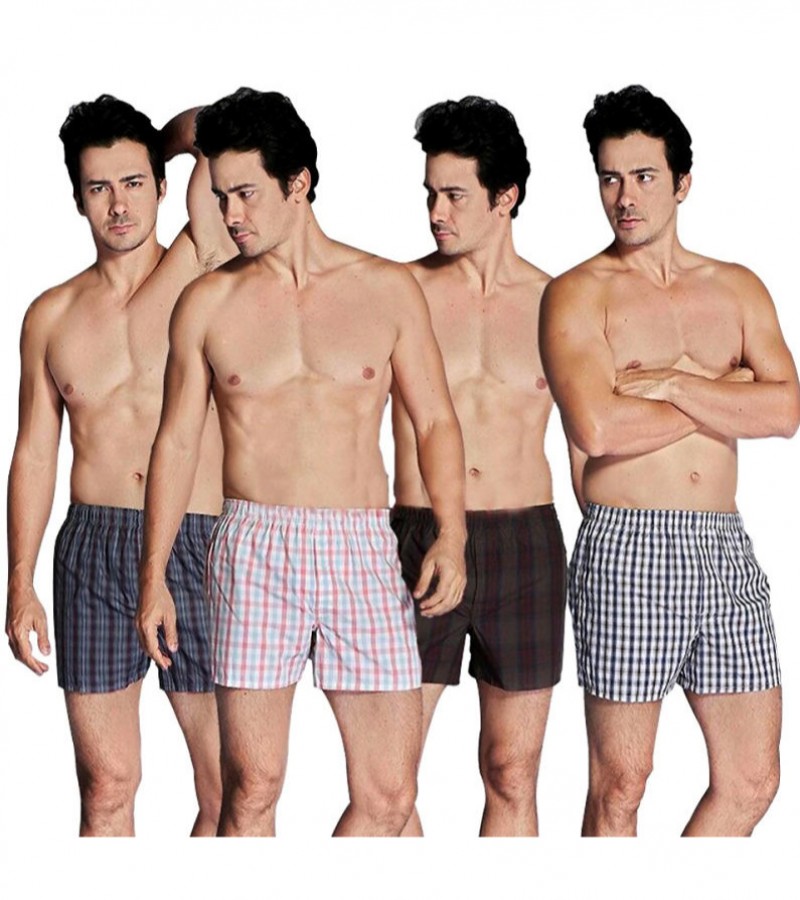 Pack of Four - Exported Best Quality Checker Boxer Shorts For Men