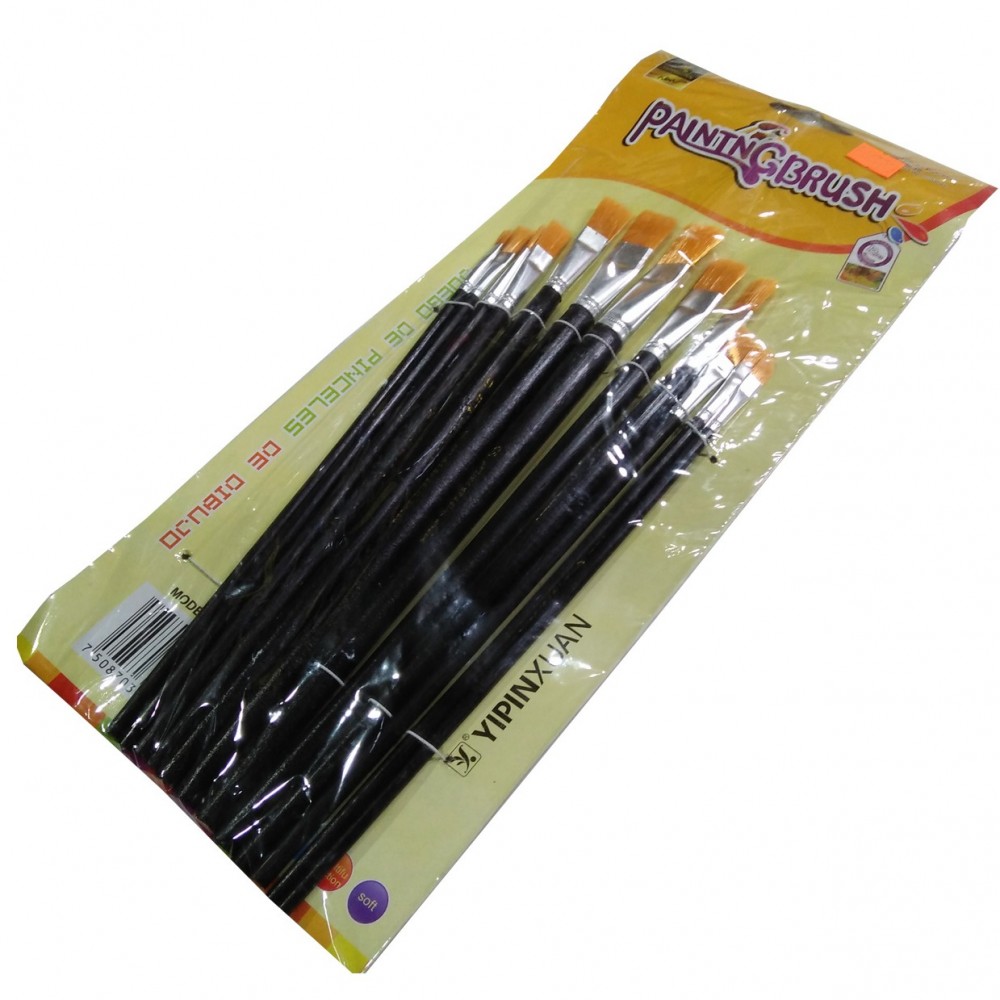 Paint Brushes For Painting - 12 Pieces - Black color