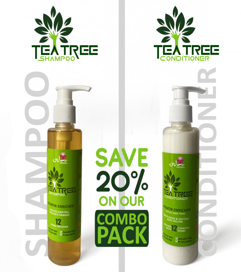 Tea Tree Hair Shampoo + Conditioner - Paras Herbal - Combo Pack - Shampoo & Conditioner