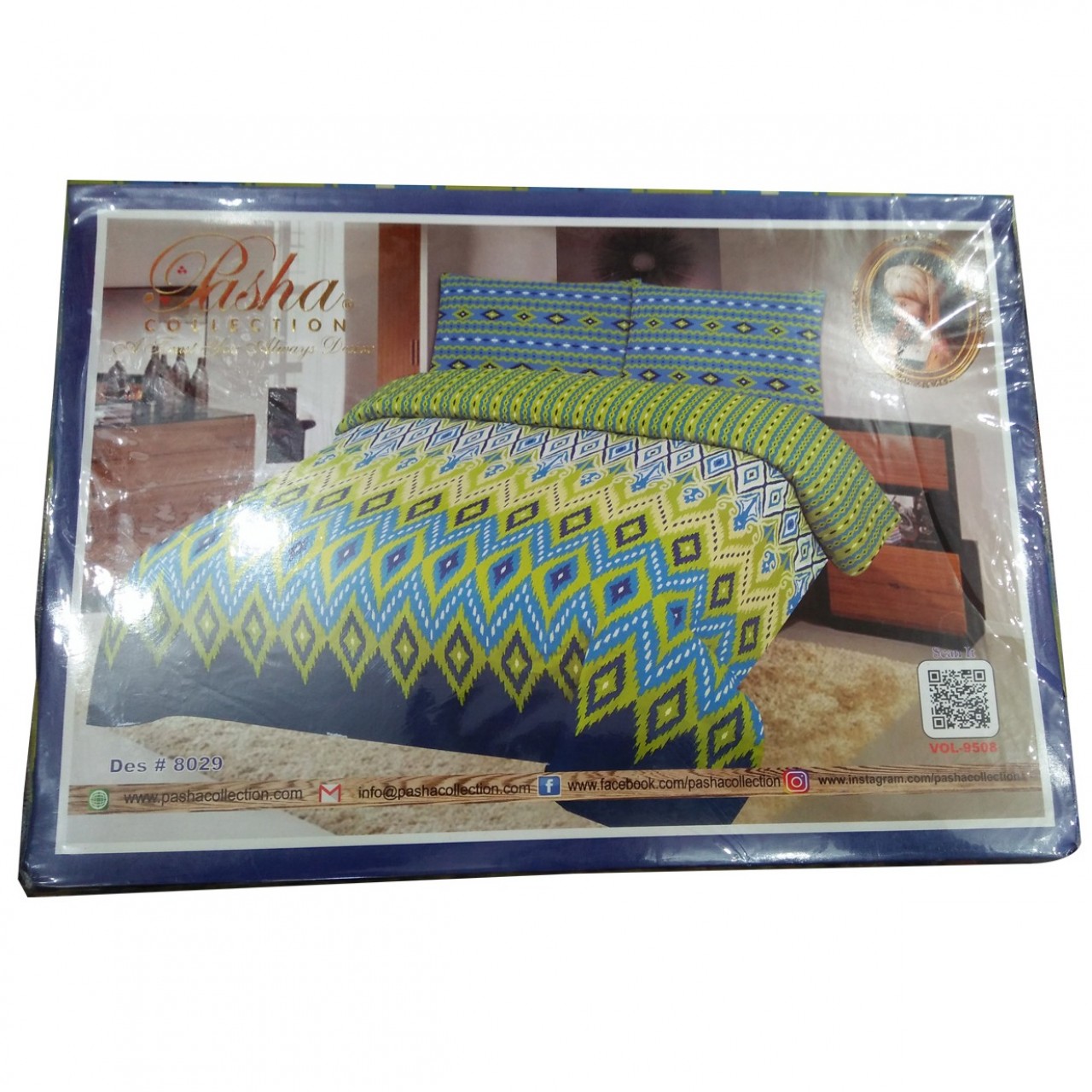 Pasha Collection Virsa Double Bed Sheet Des 8029 With 2 Pillow