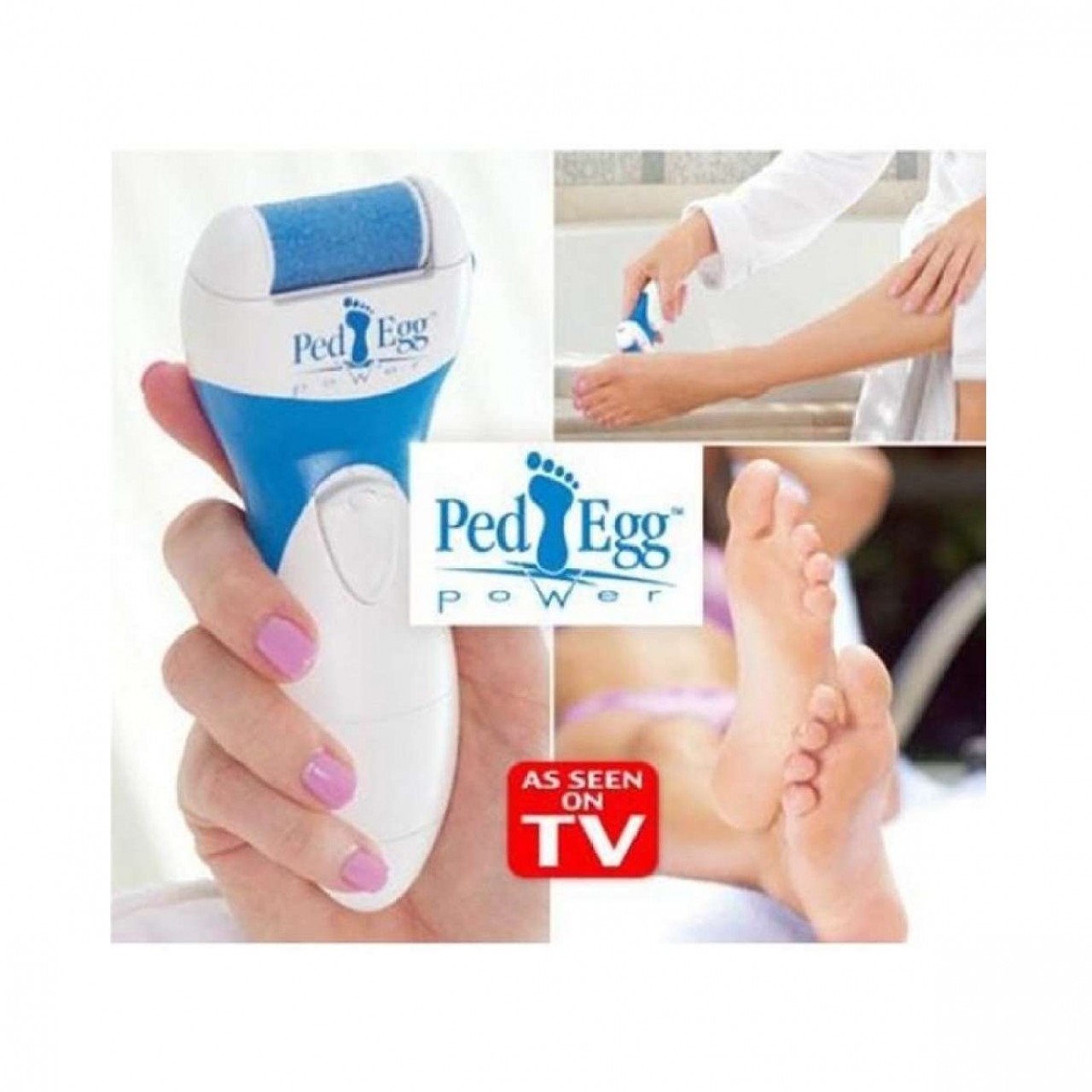 Ped Egg Power Foot File - Blue & White